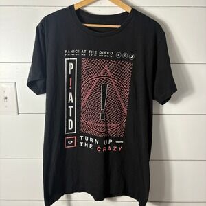 Panic! At The Disco T Shirt Turn Up The Crazy Graphic Print‎ Black